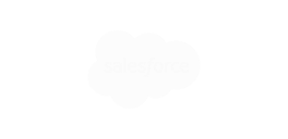 Salesforce logo in white on a transparent background, representing cloud-based customer relationship management software.