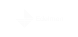 Edelman logo featuring a stylized geometric design in white on a black background, representing a global communications and marketing firm.