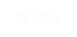 VML logo featuring a modern design with a stylized "X" and the letters "VML" in white against a black background, representing a creative and digital marketing agency.