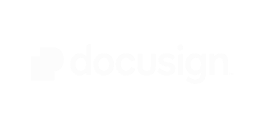 DocuSign logo in white against a black background, representing digital signature and document management solutions.
