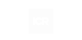 Logo of ICR in a minimalist black and white design, featuring bold letters "ICR" centered within a square.